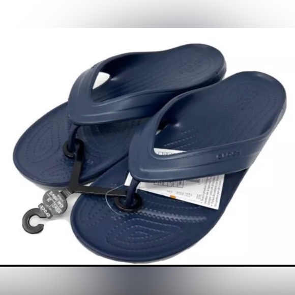 Crocs Unisex Coastal Flip Thong Sandal Flip Flops Navy Size 11 Medium 206477-410 - Picture 1 of 6